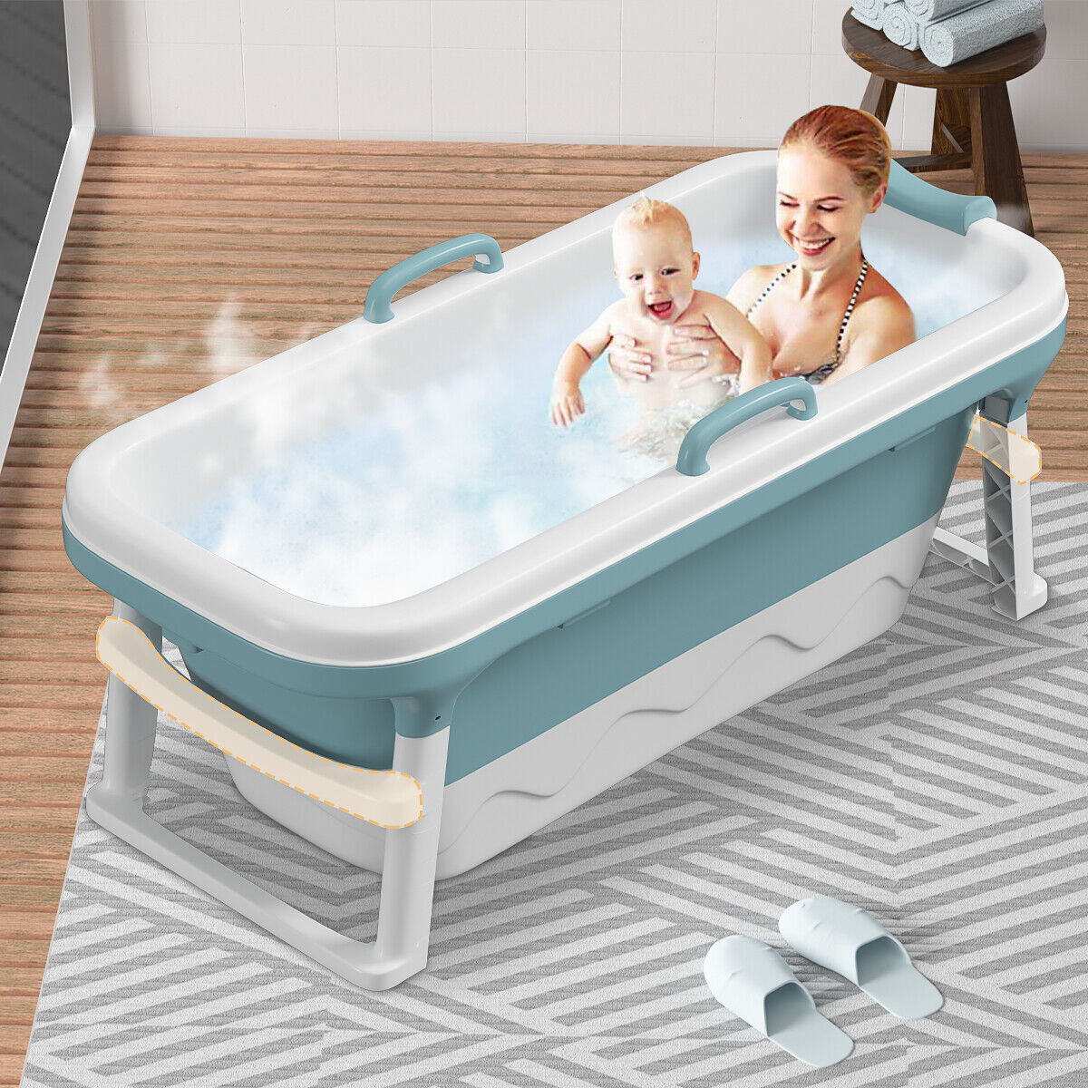 Adult Large Capacity Portable Collapsible Folding Shower Bathtub – Your  Weellness