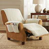 Large And Small Anti-Slip Fleece Recliner Chair Seat Cover With Pockets